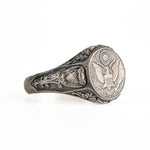 American Coat of Arms Eagle Crest Signet Ring  Ring  Charmora Jewelry