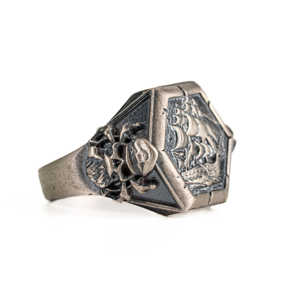 Viking Pirate Sailboat Motif Ring  Ring  Charmora Jewelry