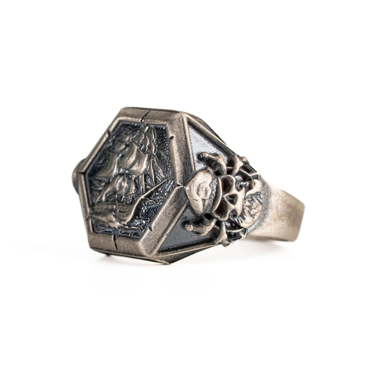 Viking Pirate Sailboat Motif Ring  Ring  Charmora Jewelry