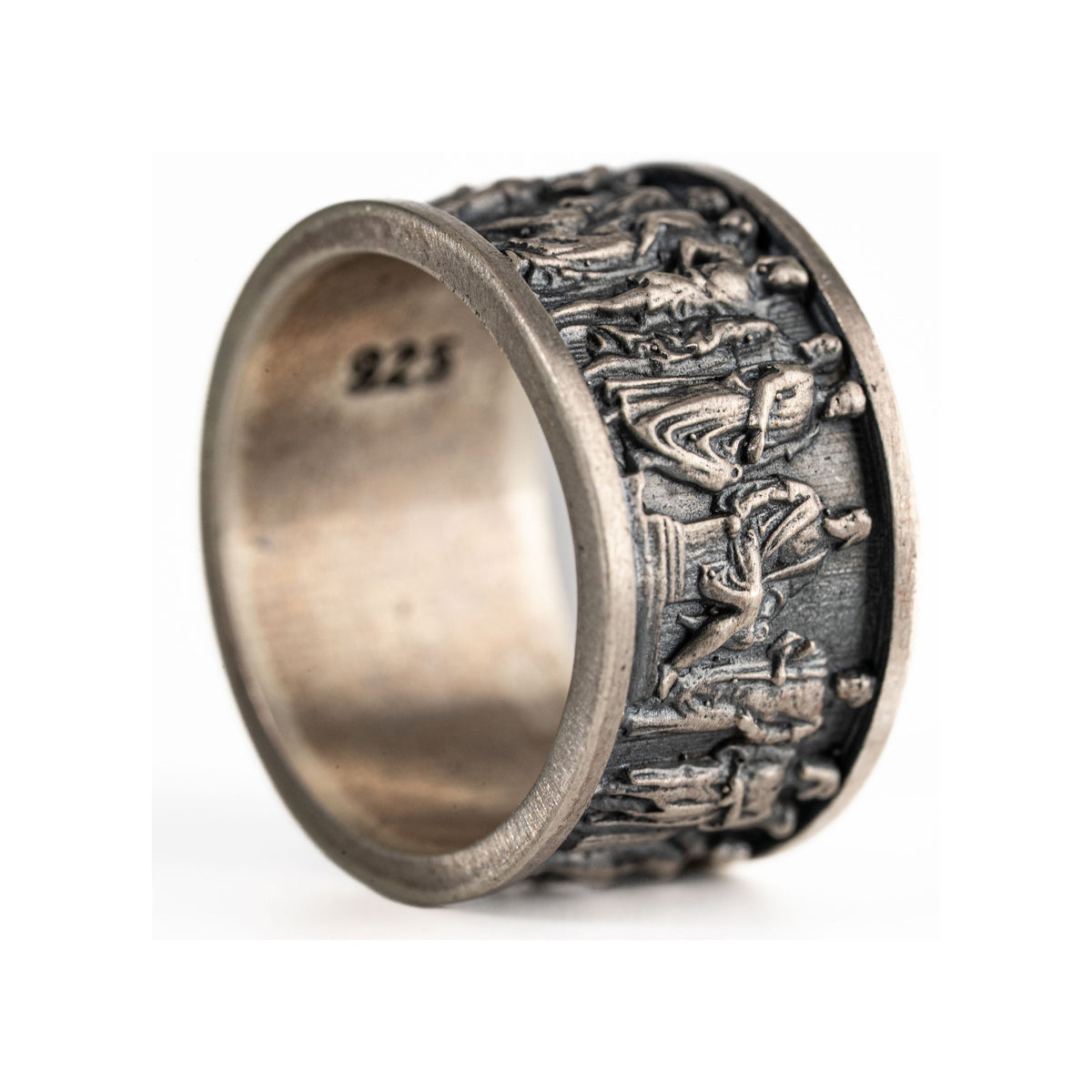 Ancient Roman Gladiator Relief Motif Ring  Ring  Charmora Jewelry