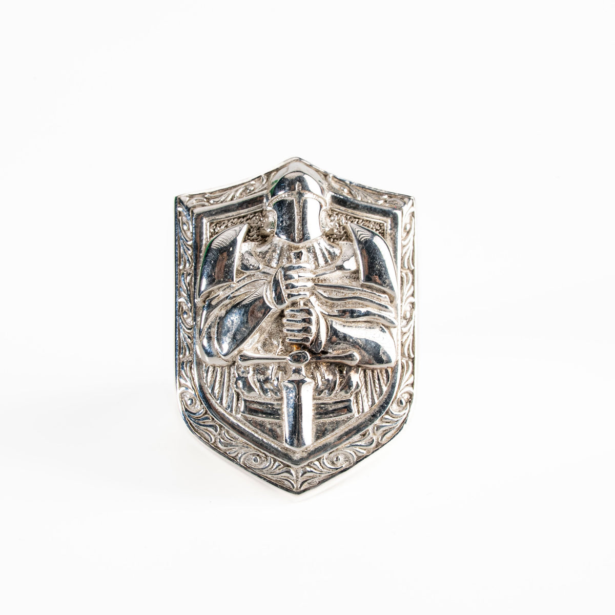 Knight Crusader Relief Motif Ring  Ring  Charmora Jewelry