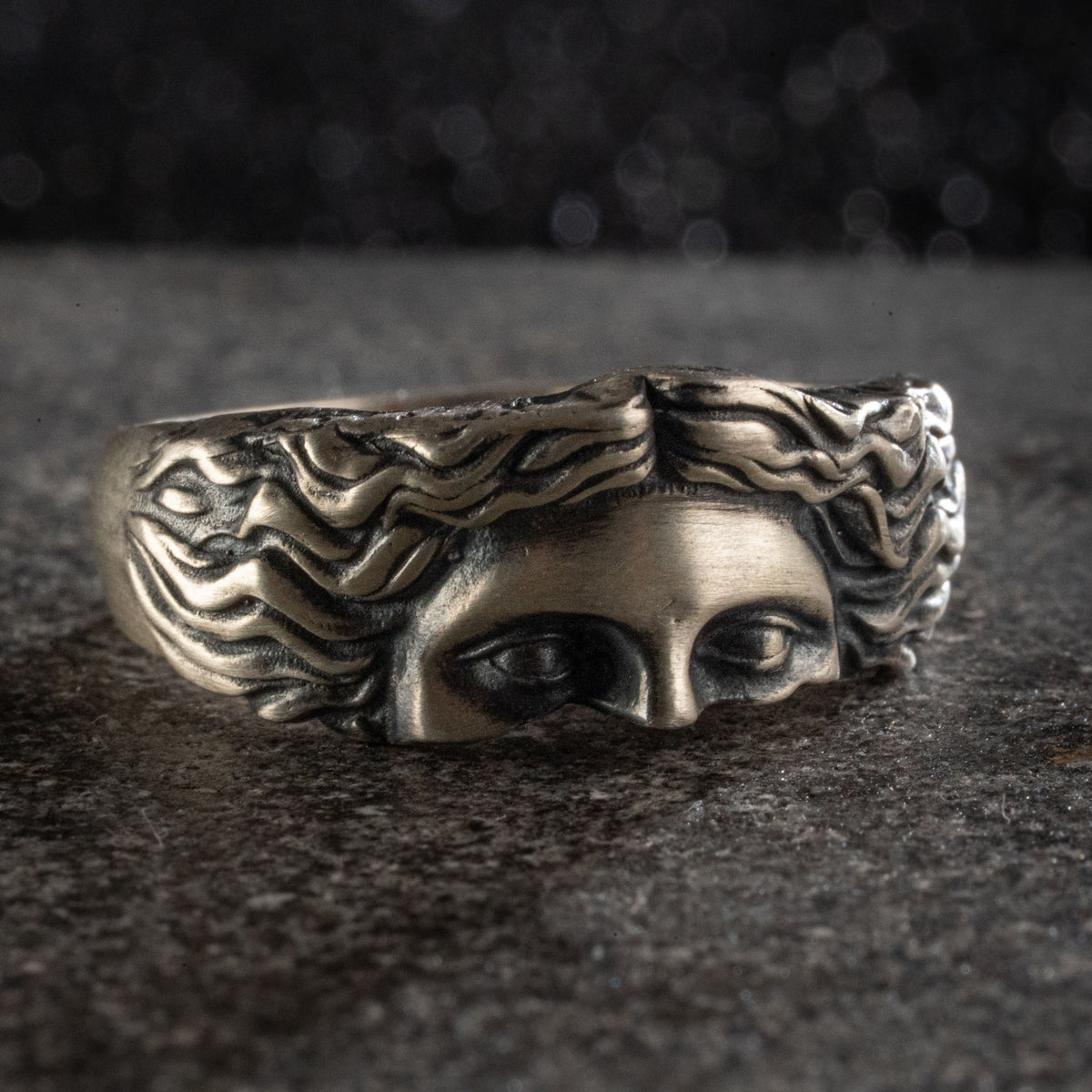 Aphrodite Goddess Venus Relief Motif Band Ring  Ring  Charmora Jewelry
