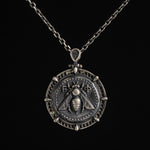 Ancient Bee Coin Reversible Octagon Necklace  Necklace  Charmora Jewelry