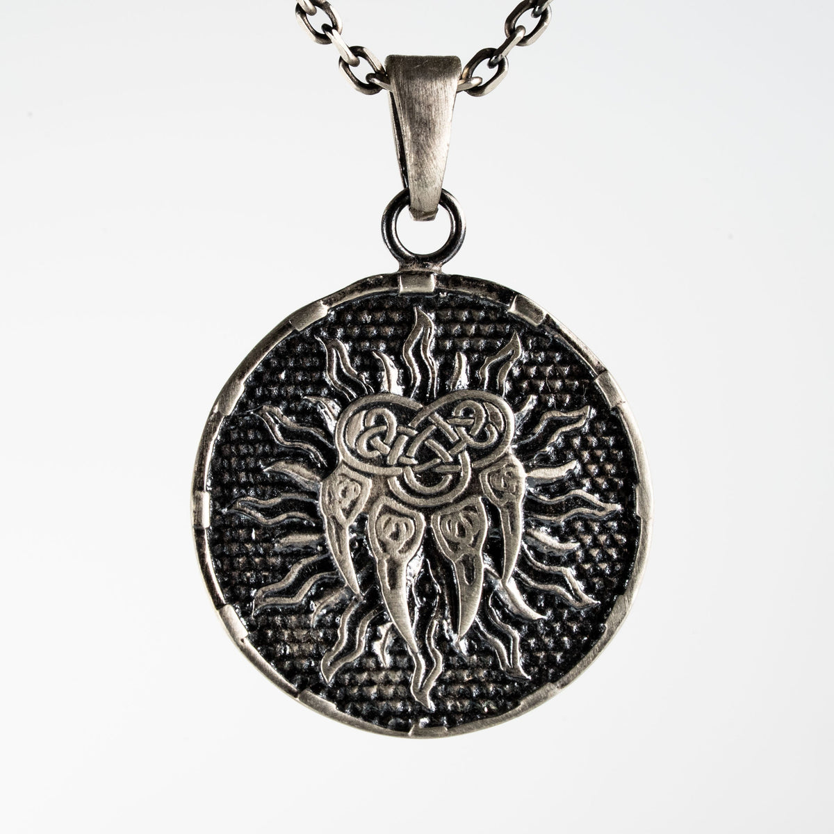 Lion Head Sun Medallion  Necklace  Charmora Jewelry