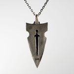 Onyx Detailed Sword Shield Warrior Necklace  Necklace  Charmora Jewelry