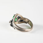 Green Eye Serpent Relief Motif Ring  Ring  Charmora Jewelry