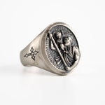 Saint Christopher Relief Signet Ring  Ring  Charmora Jewelry