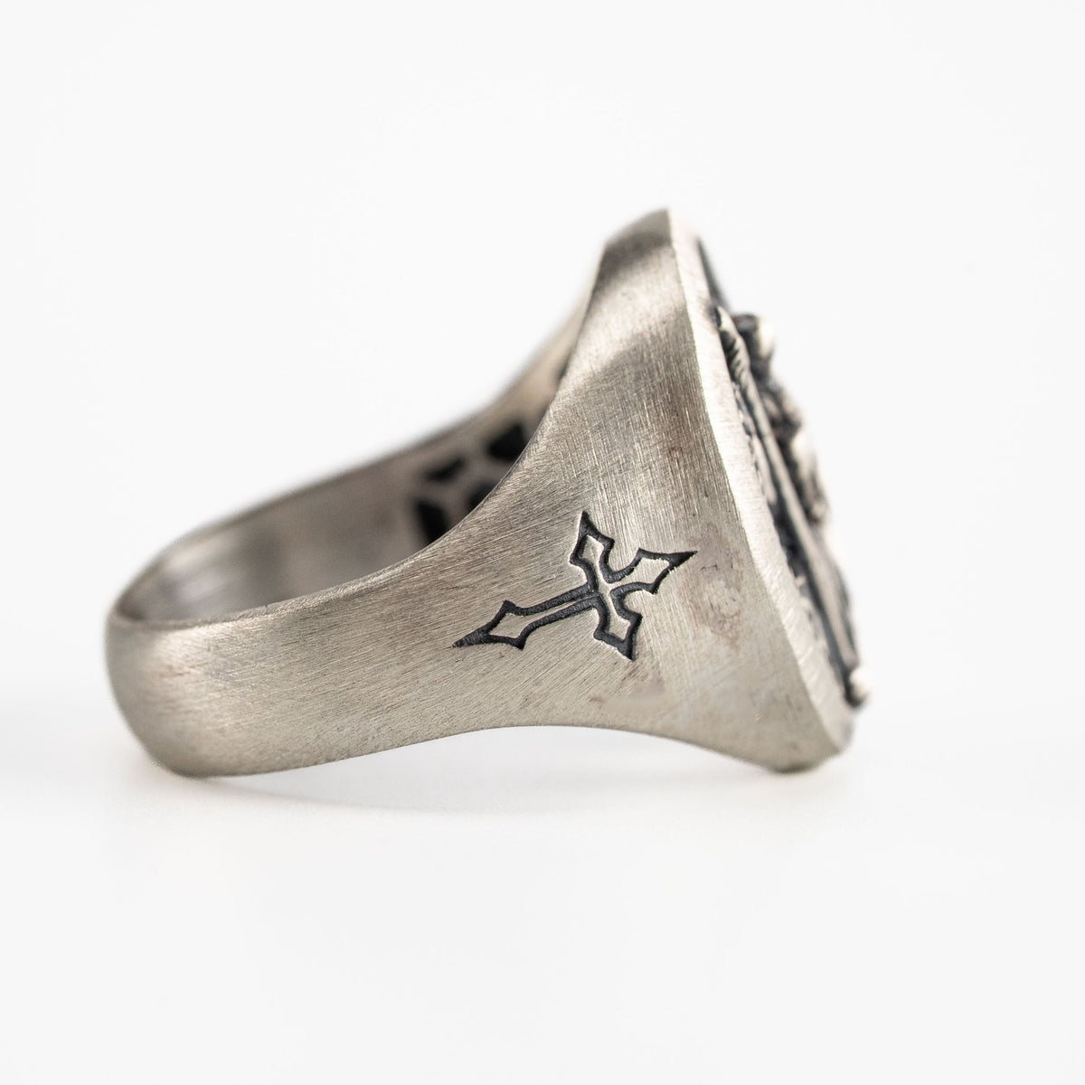 Saint Christopher Relief Signet Ring  Ring  Charmora Jewelry