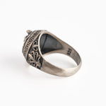 Spartan Helmet Relief Motif Signet Ring  Ring  Charmora Jewelry