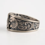 Masonic Relief Motif Band Ring  Ring  Charmora Jewelry