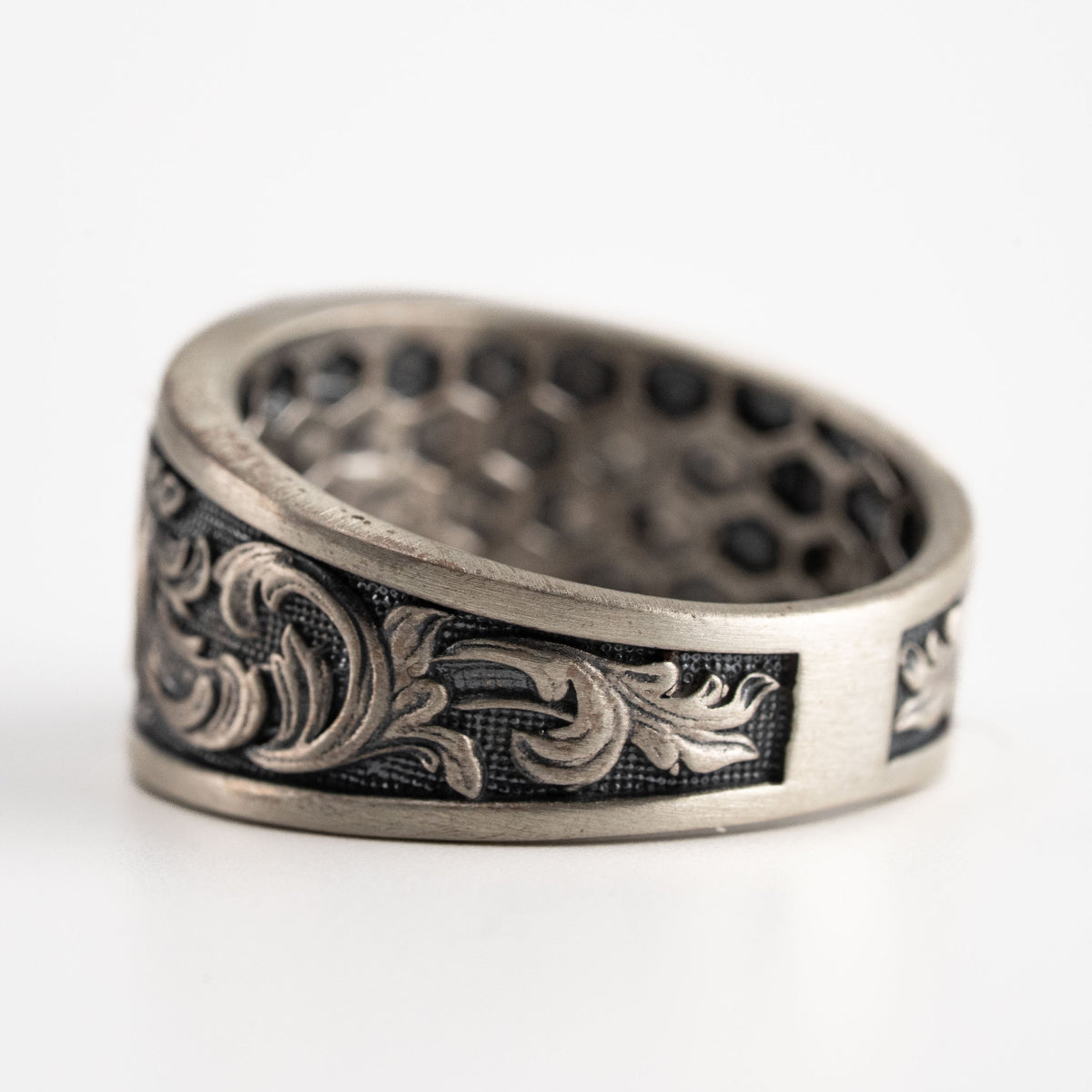 Masonic Relief Motif Band Ring  Ring  Charmora Jewelry