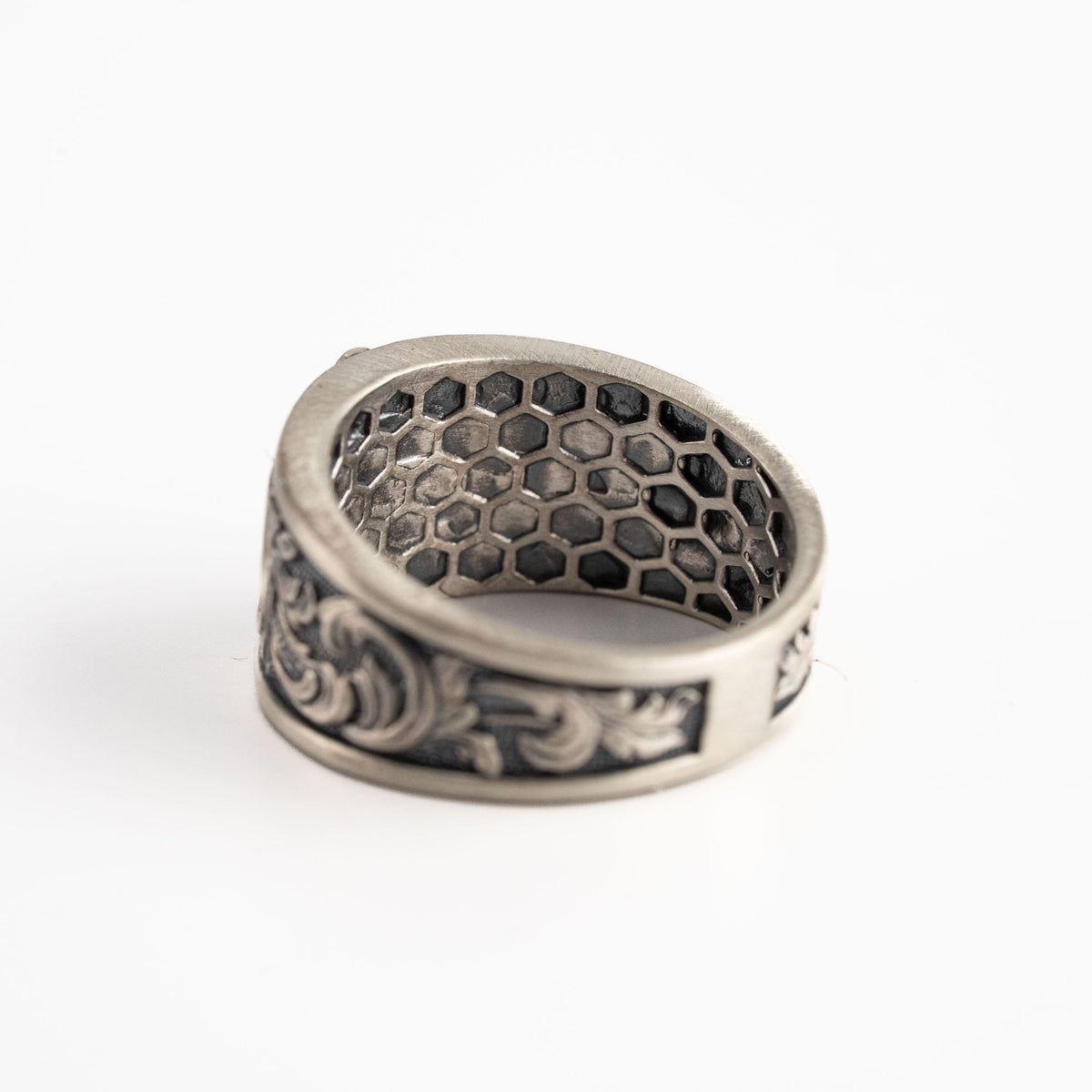 Masonic Relief Motif Band Ring  Ring  Charmora Jewelry