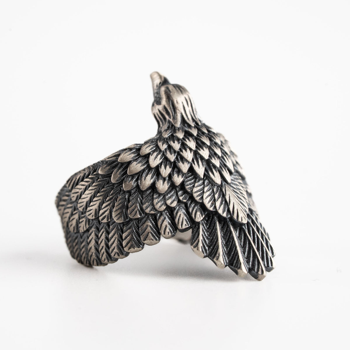 Eagle Wing Relief Motif Ring  Ring  Charmora Jewelry