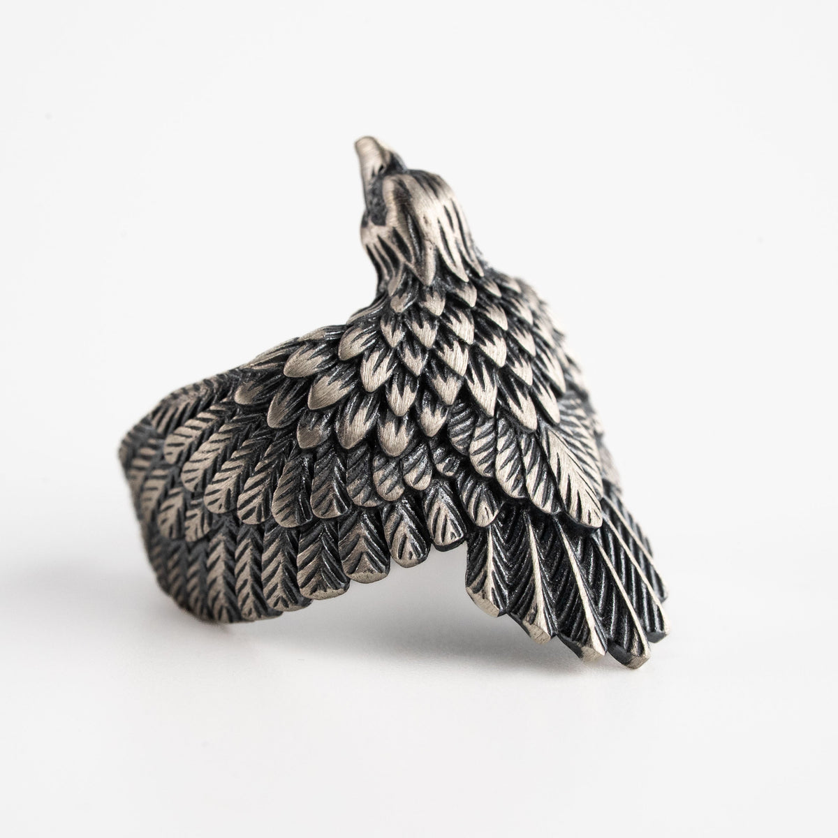 Eagle Wing Relief Motif Ring  Ring  Charmora Jewelry