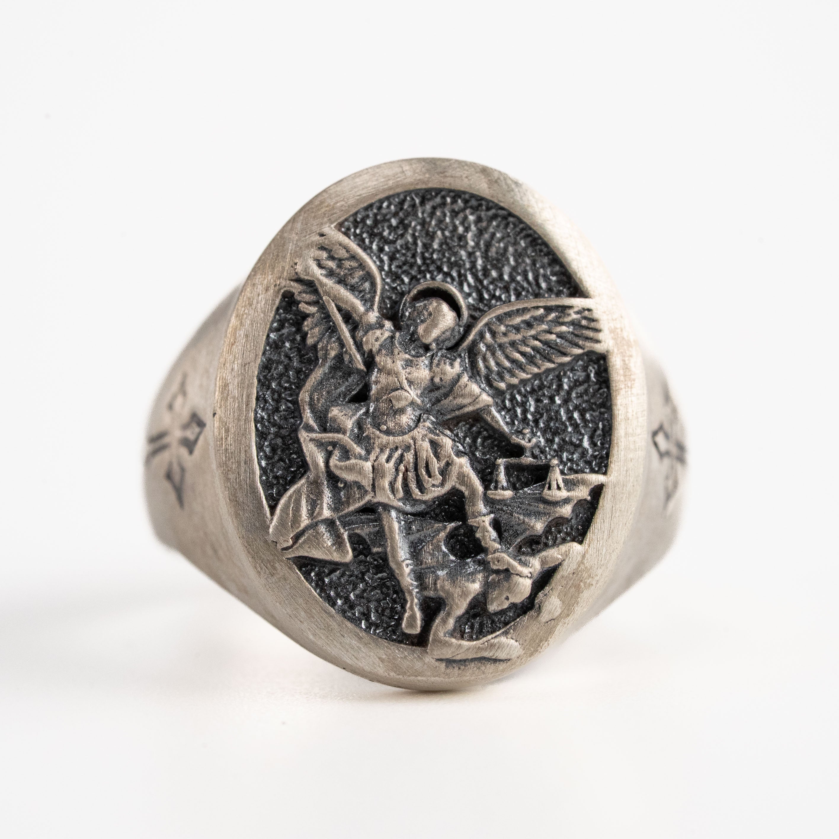 St Michael Archangel Relief Motif Jewelry Set  Charmora Jewelry