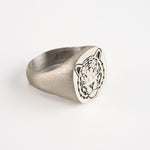 Tiger Relief Motif Signet Ring  Ring  Charmora Jewelry