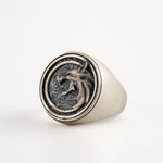 Witcher Wolf Relief Signet Ring  Ring  Charmora Jewelry