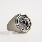Witcher Wolf Relief Signet Ring  Ring  Charmora Jewelry