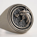 Witcher Wolf Relief Signet Ring  Ring  Charmora Jewelry