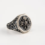 Detailed Octopus Tentacle Signet Ring  Ring  Charmora Jewelry