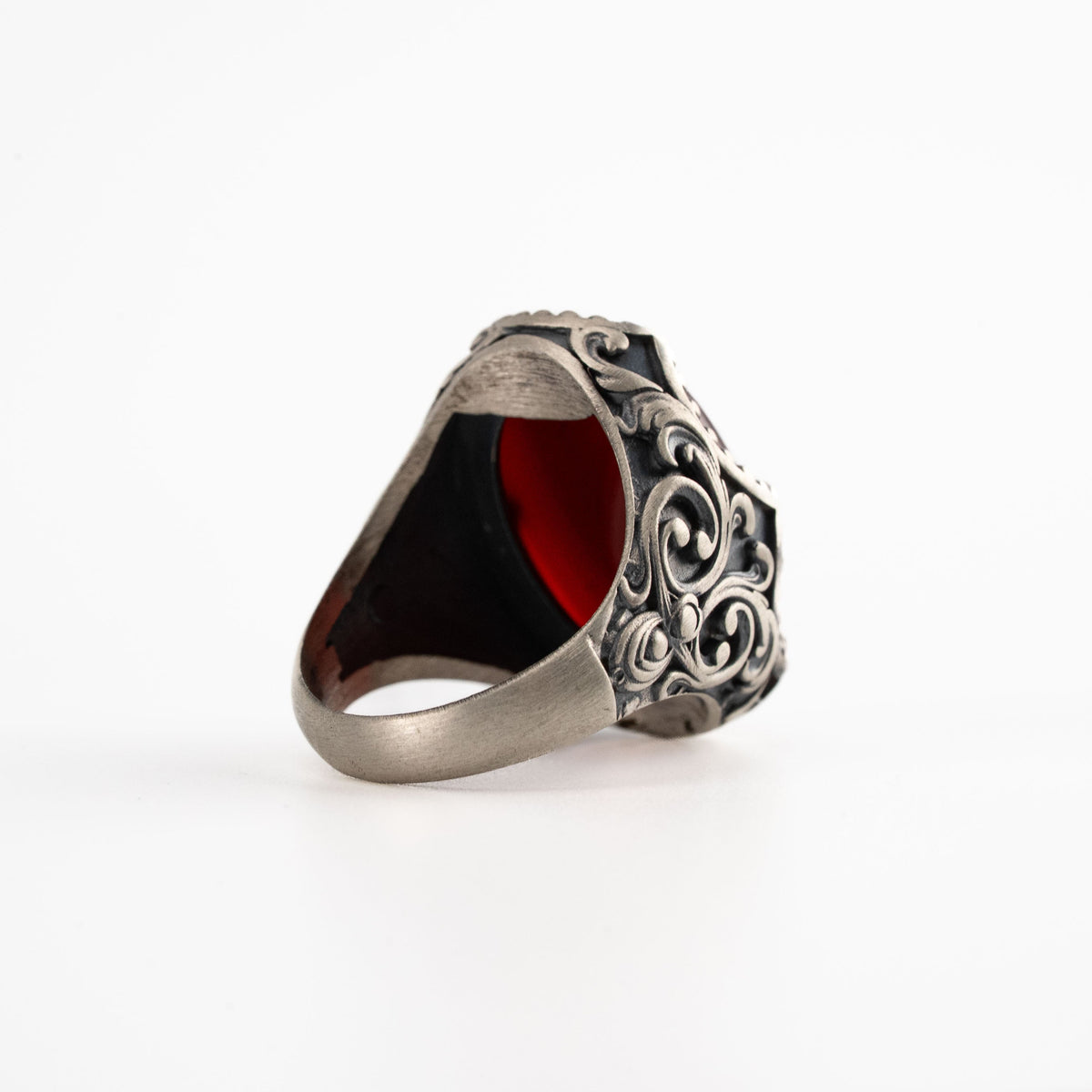 Carnelian Relief Motif Signet Ring  Ring  Charmora Jewelry