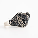 Demon Horns Relief Motif Ring  Ring  Charmora Jewelry