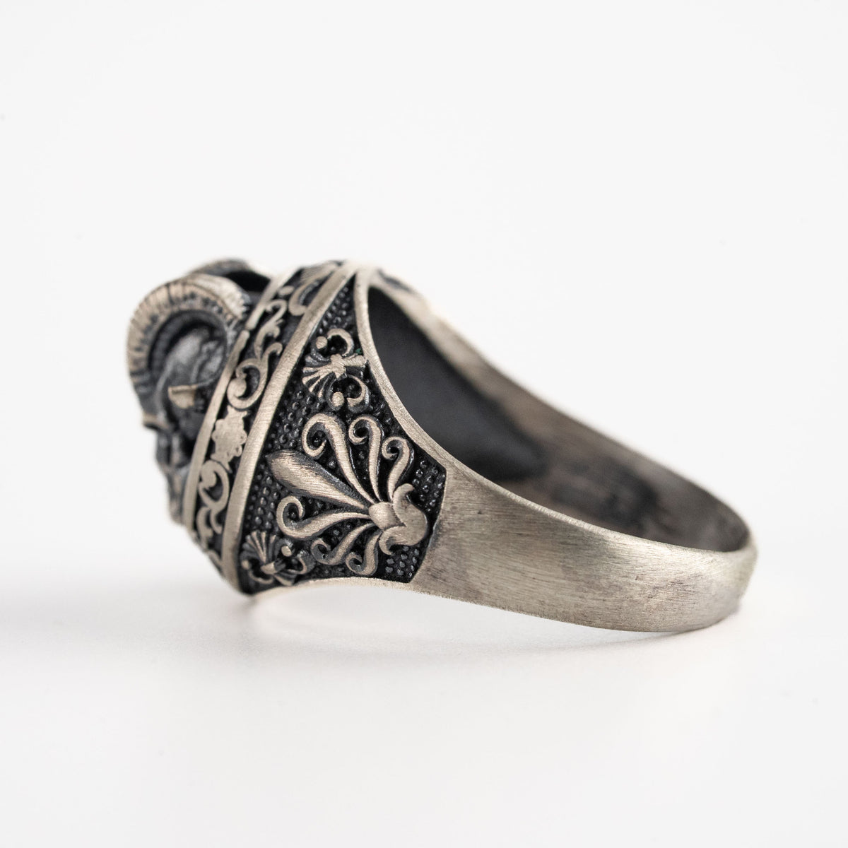Demon Horns Relief Motif Ring  Ring  Charmora Jewelry