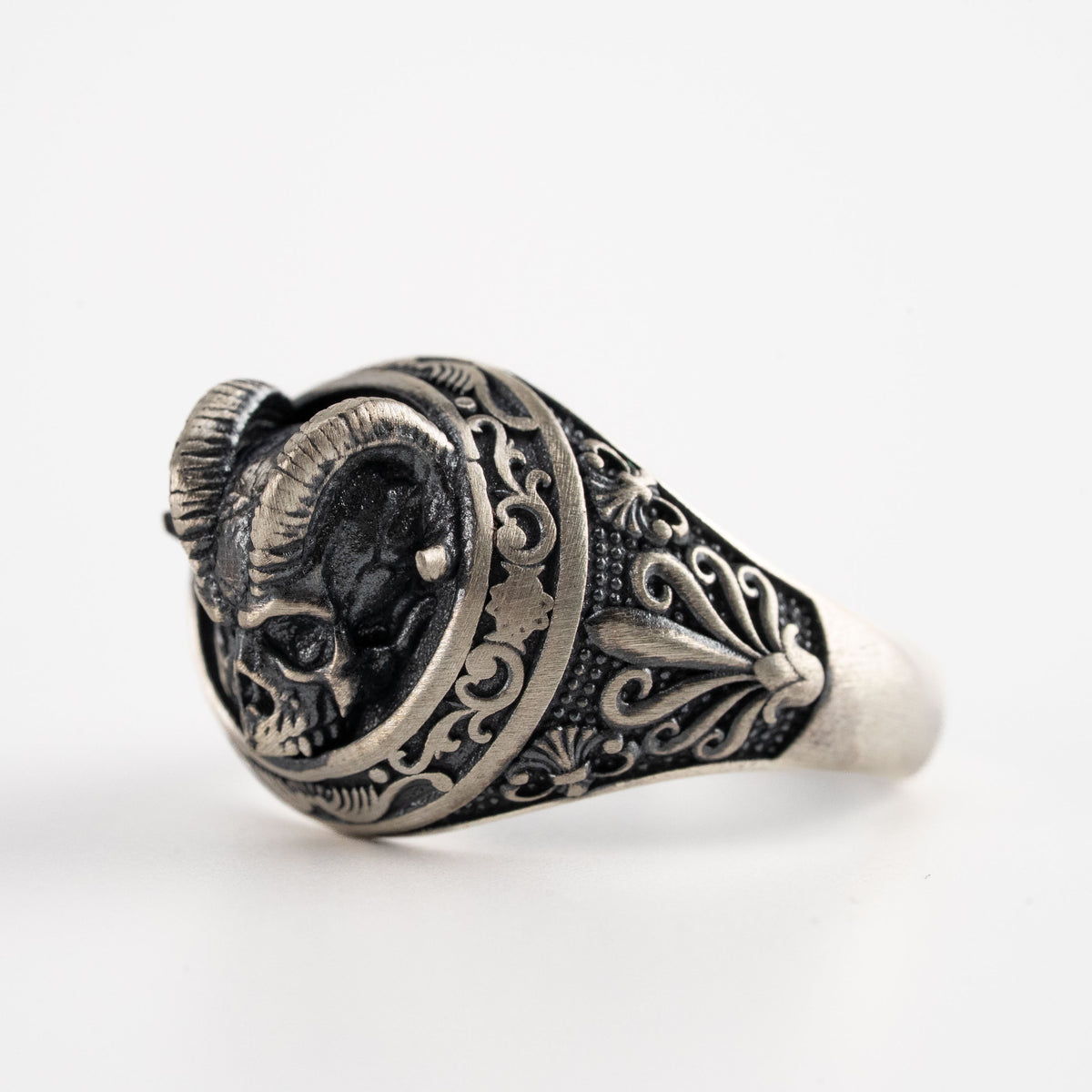 Demon Horns Relief Motif Ring  Ring  Charmora Jewelry