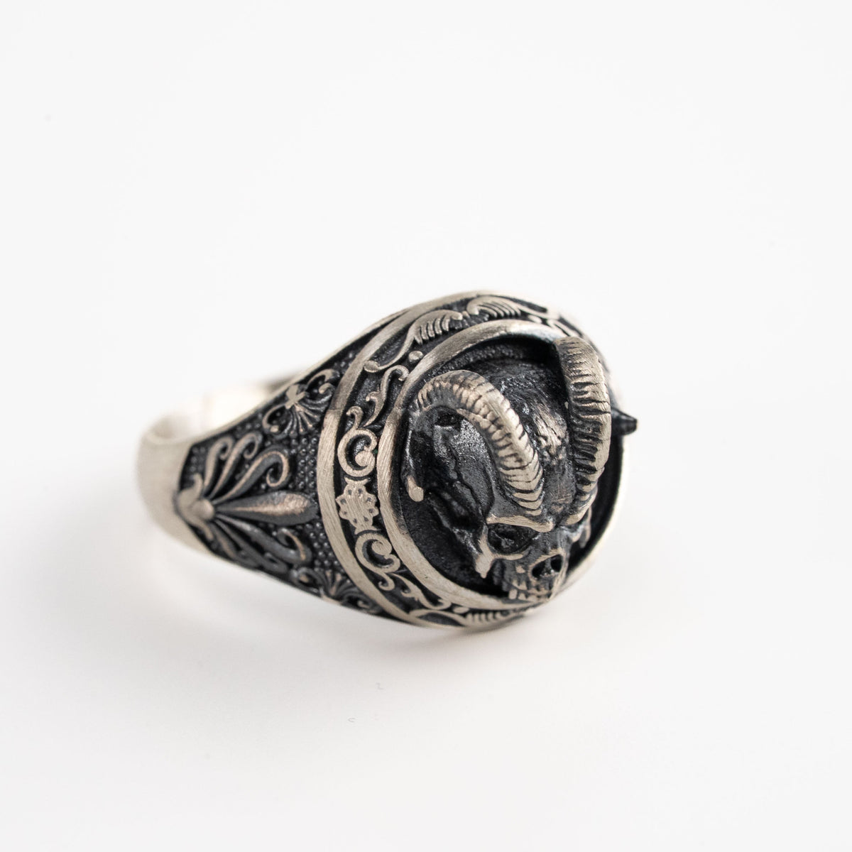 Demon Horns Relief Motif Ring  Ring  Charmora Jewelry