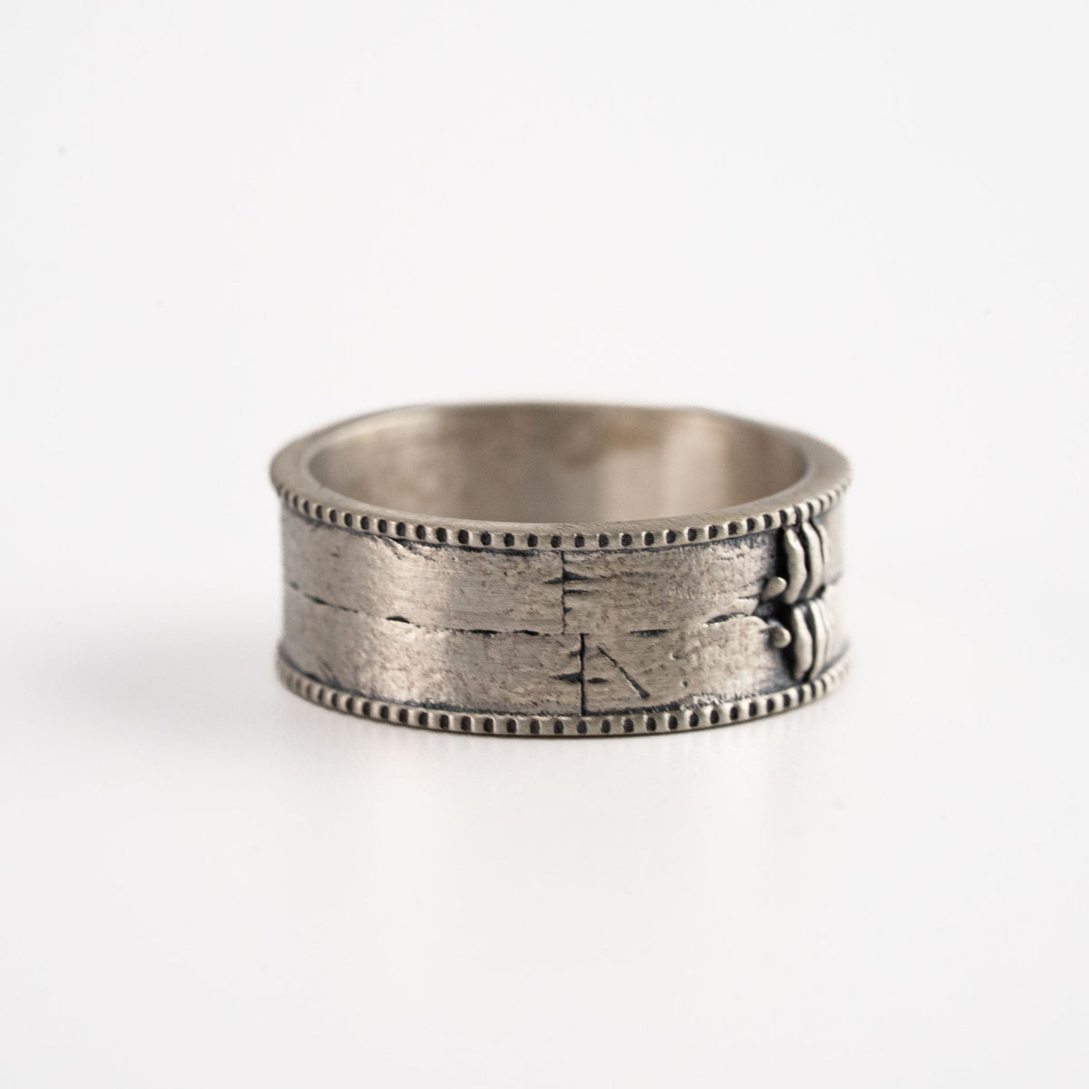 Brutalist Textured Motif Ring  Ring  Charmora Jewelry