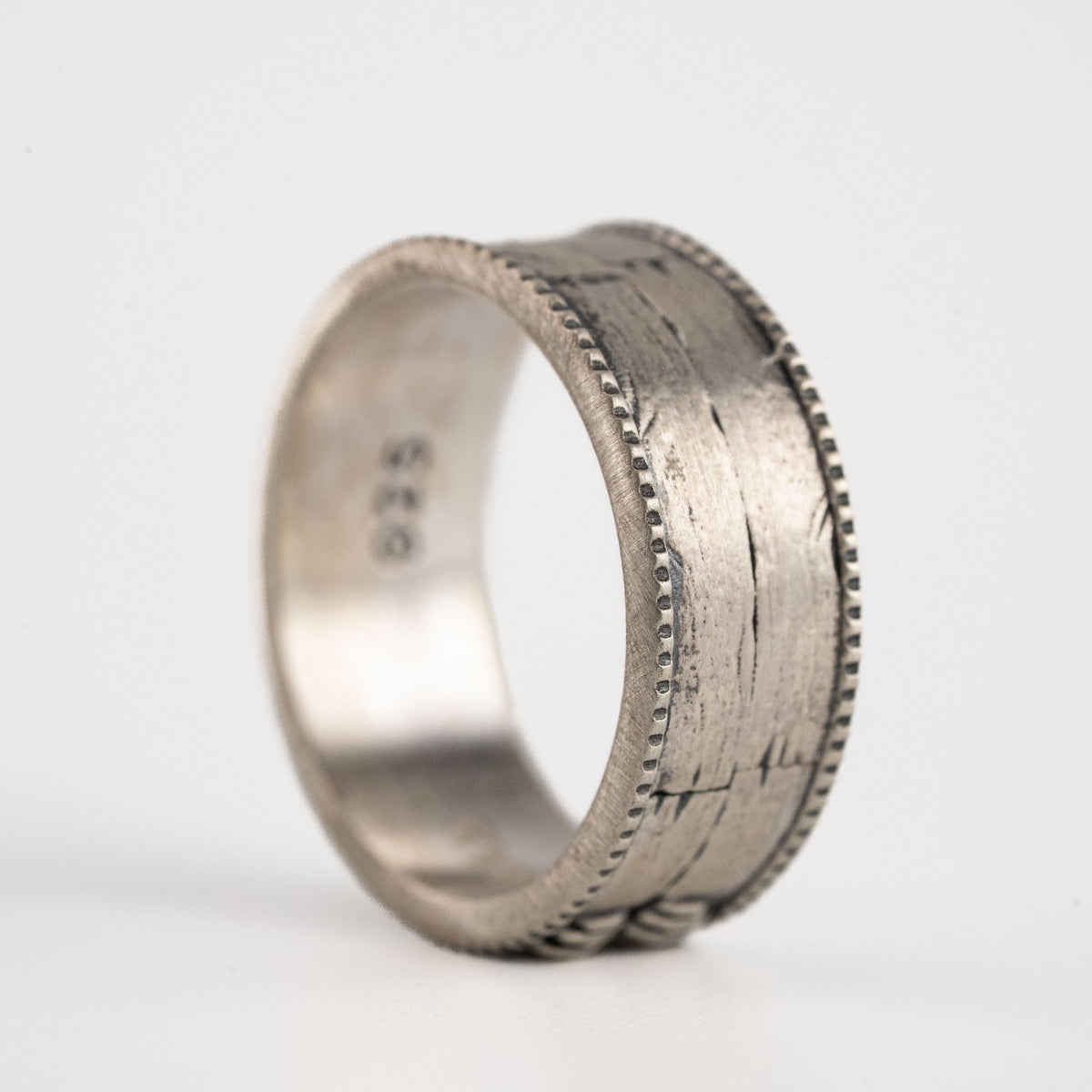 Brutalist Textured Motif Ring  Ring  Charmora Jewelry