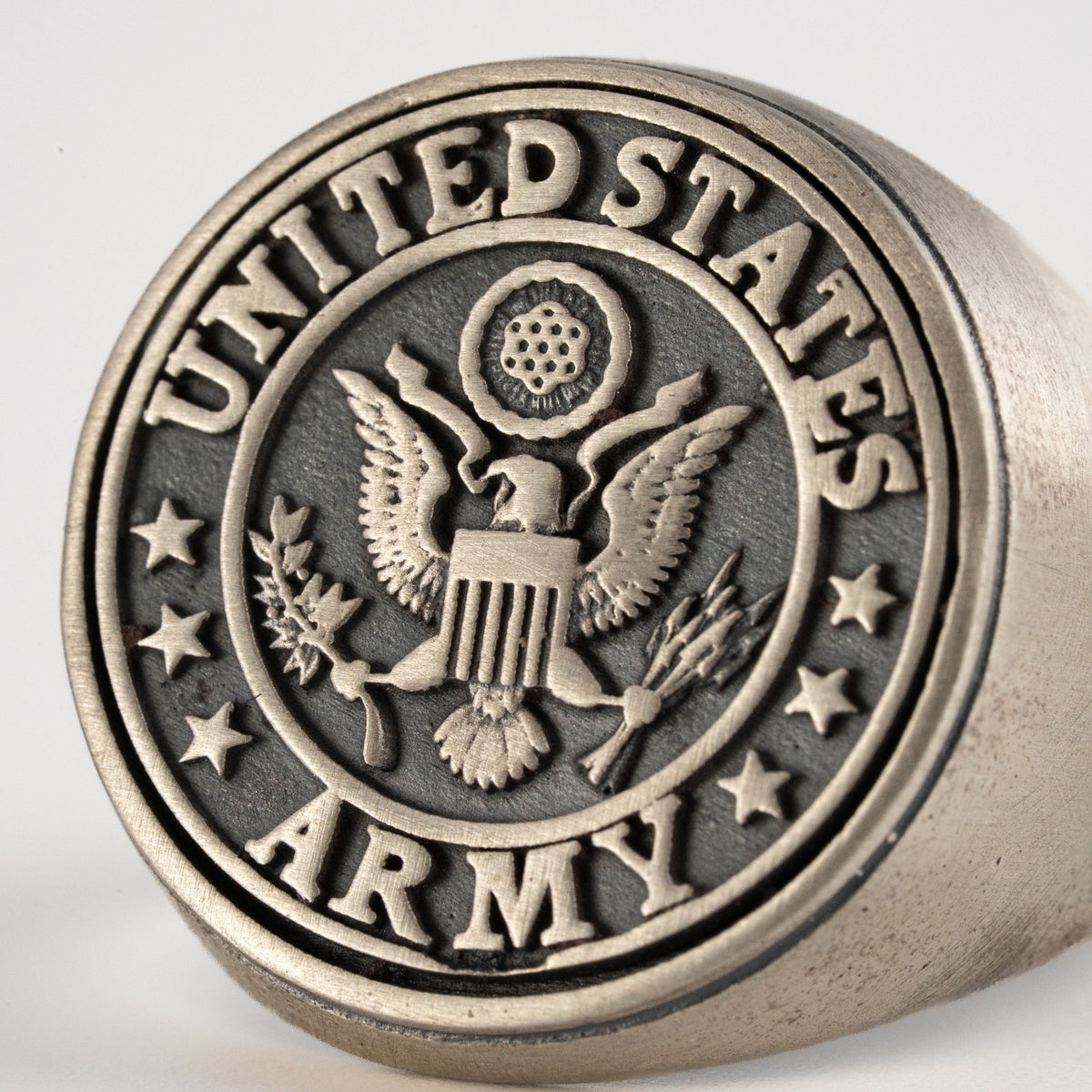 US Army Eagle Crest Relief Motif Signet Ring  Ring  Charmora Jewelry