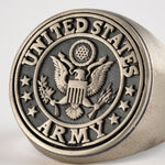 US Army Eagle Crest Relief Motif Signet Ring  Ring  Charmora Jewelry