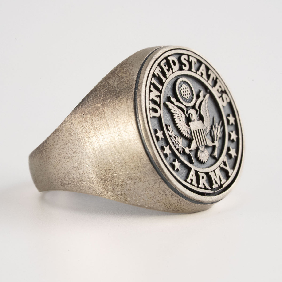 US Army Eagle Crest Relief Motif Signet Ring  Ring  Charmora Jewelry