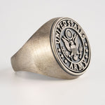 US Army Eagle Crest Relief Motif Signet Ring  Ring  Charmora Jewelry