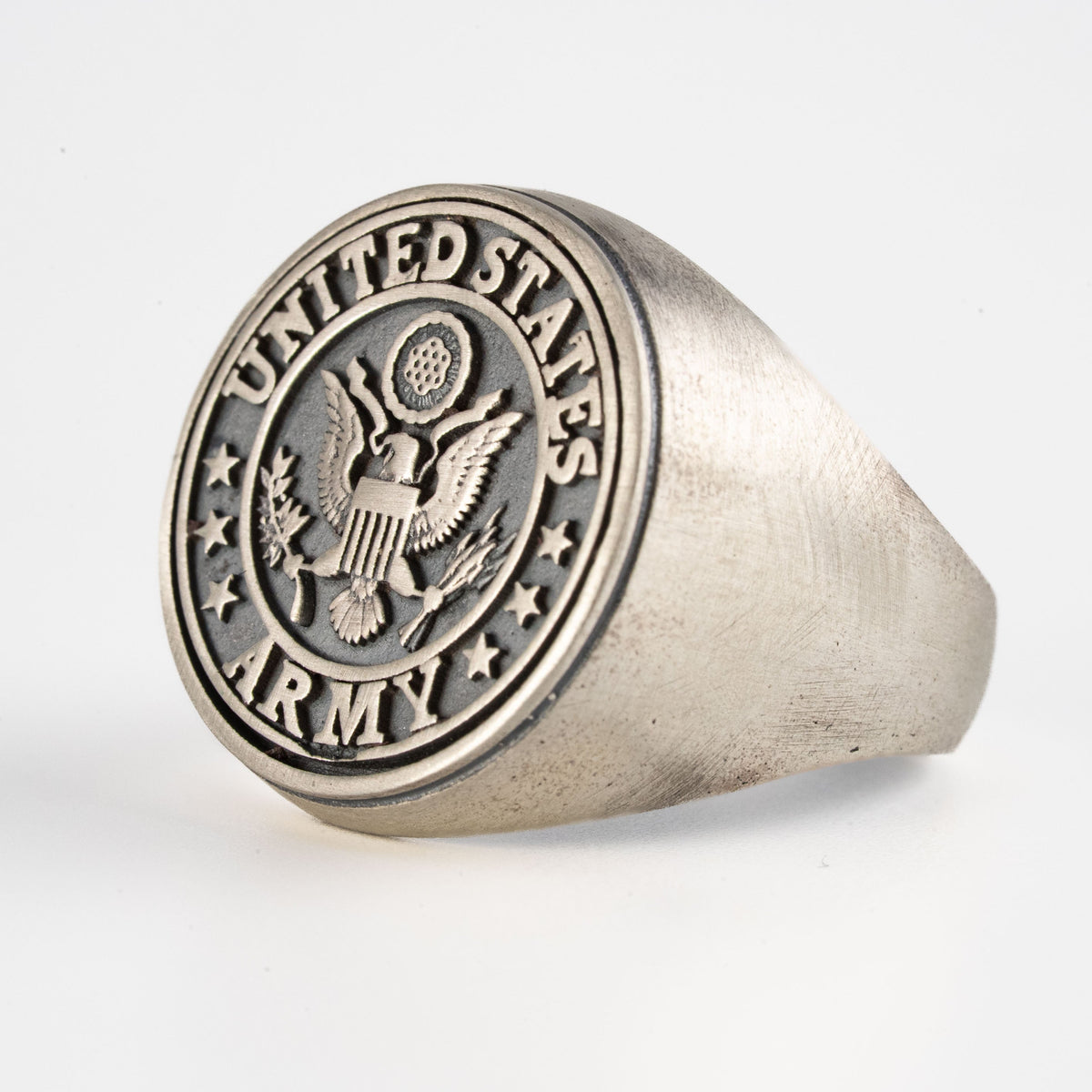 US Army Eagle Crest Relief Motif Signet Ring  Ring  Charmora Jewelry