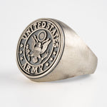 US Army Eagle Crest Relief Motif Signet Ring  Ring  Charmora Jewelry