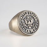 US Army Eagle Crest Relief Motif Signet Ring  Ring  Charmora Jewelry