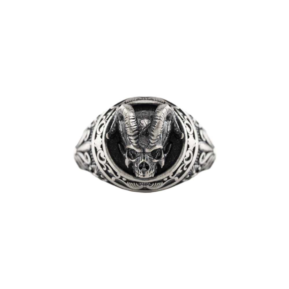 Demon Horns Relief Motif Ring  Ring  Charmora Jewelry
