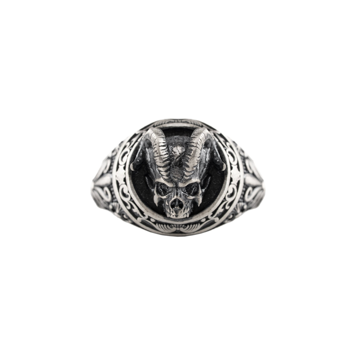 Demon Horns Relief Motif Ring  Ring  Charmora Jewelry