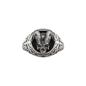 Demon Horns Relief Motif Ring  Ring  Charmora Jewelry