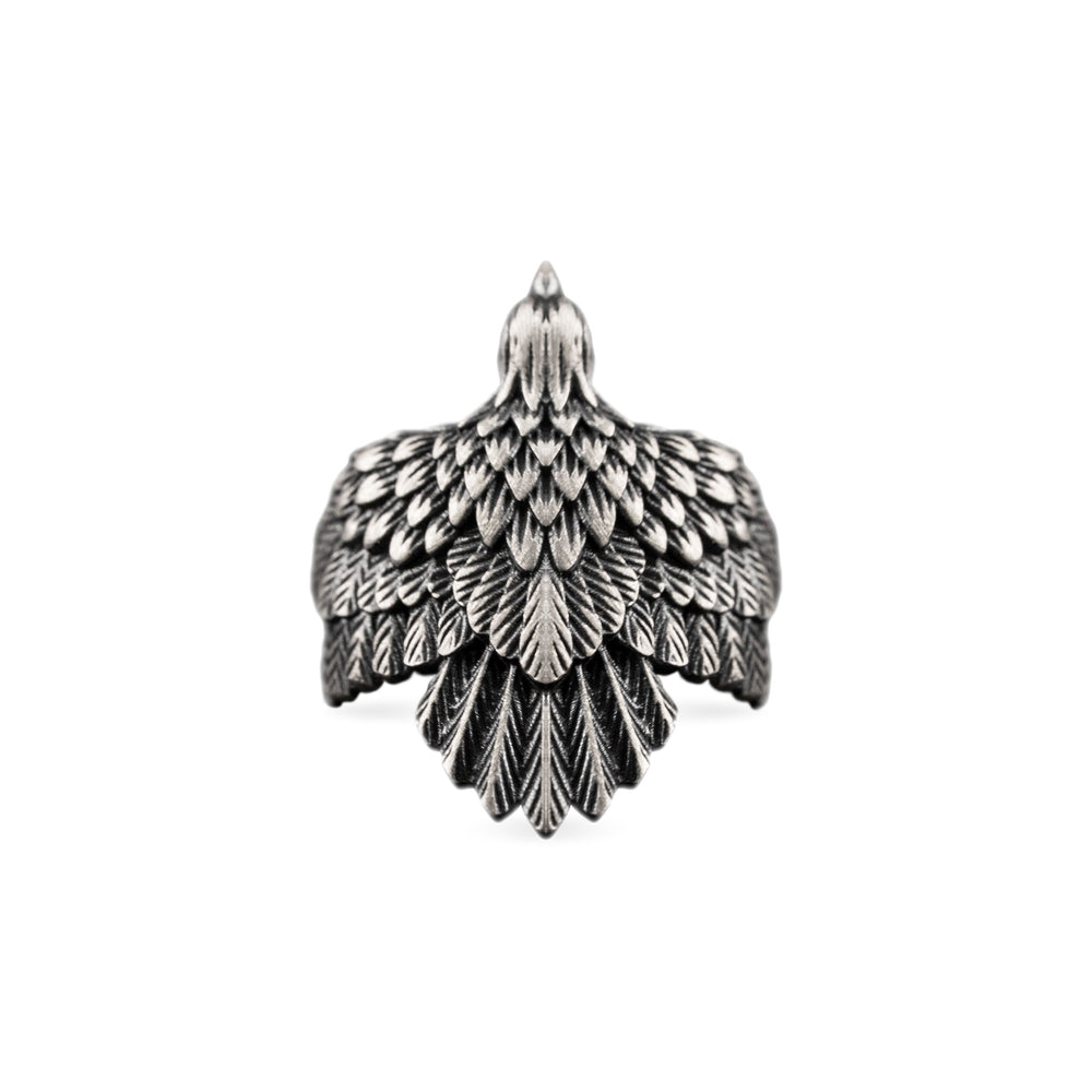 Eagle Wing Relief Motif Ring  Ring  Charmora Jewelry