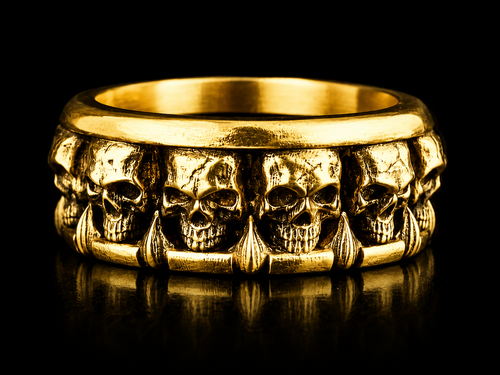 Handmade Oxidized Silver Ring Skull: Gothic Jewelry Gift - Charmora Jewelry