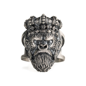 Sculpted Gorilla Head Figurative Ring  Ring  Charmora Jewelry