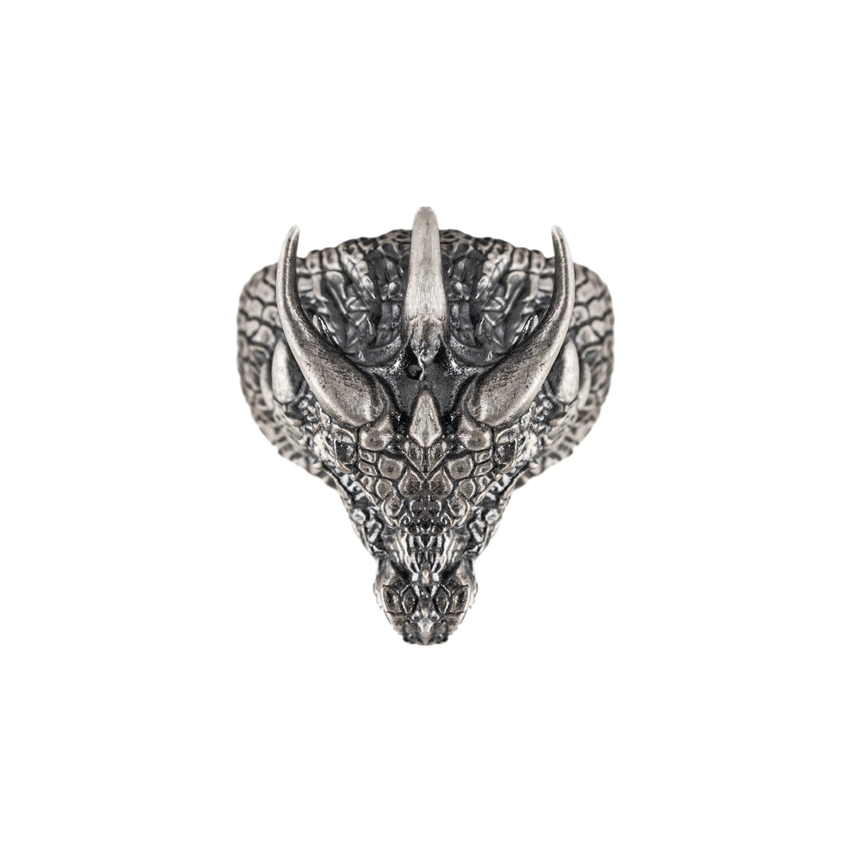 Gothic Dragon Head Relief Motif Ring  Ring  Charmora Jewelry