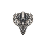 Gothic Dragon Head Relief Motif Ring  Ring  Charmora Jewelry