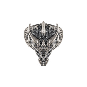 Gothic Dragon Head Relief Motif Ring  Ring  Charmora Jewelry