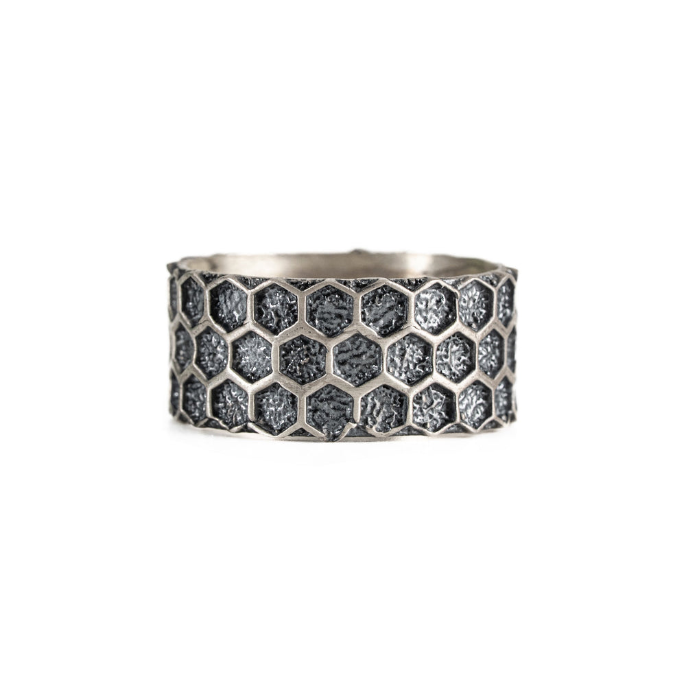Honeycomb Hexagon Ring  Ring  Charmora Jewelry