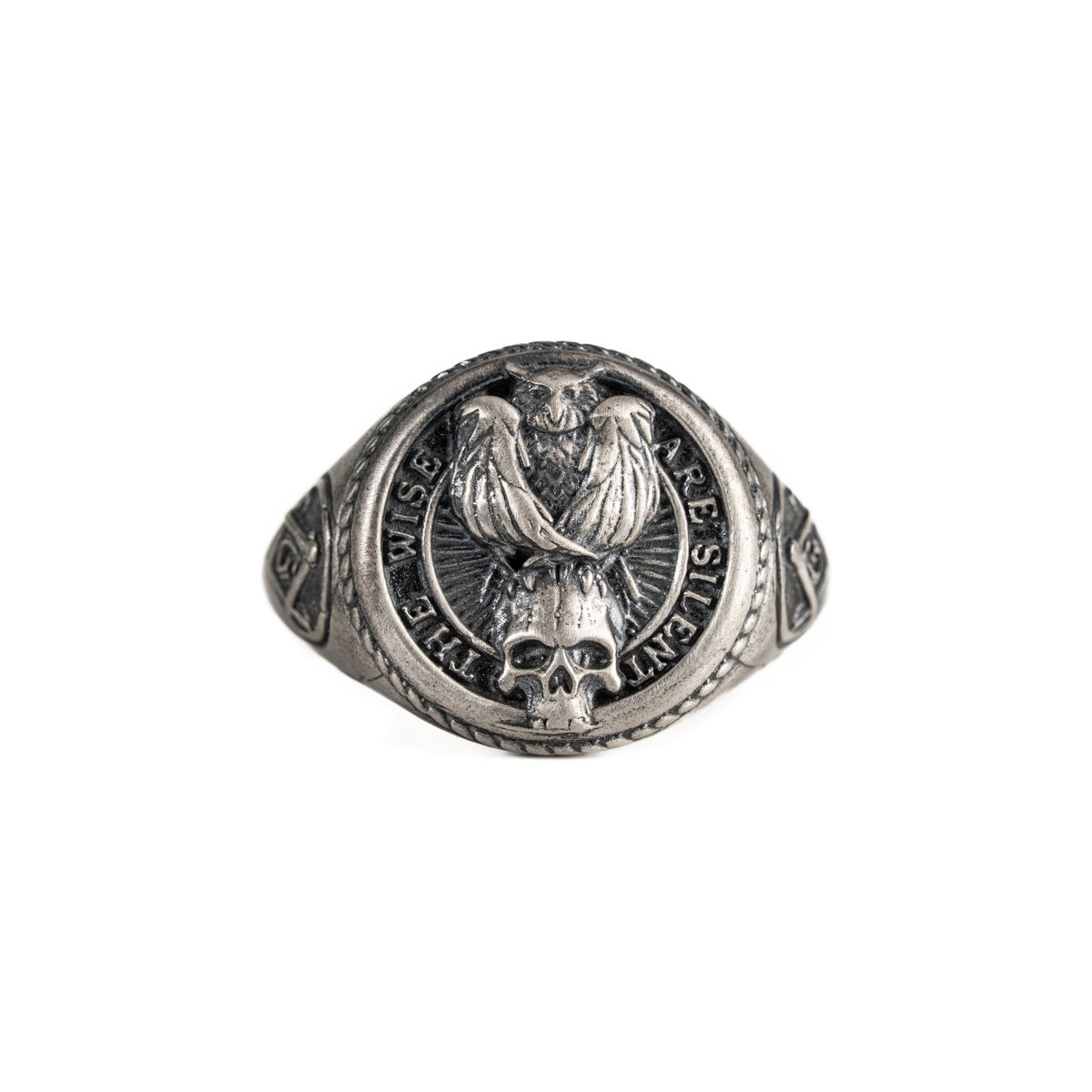 Owl Skull Relief Motif Ring  Ring  Charmora Jewelry