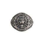 Sculpted Lion Head Signet Ring  Ring  Charmora Jewelry